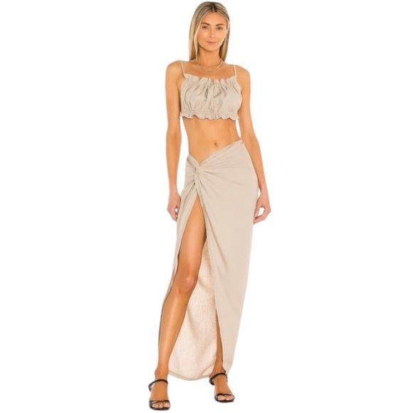 OW Collection Iris Skirt Set Light Beige L/XL - Picture 1 of 11